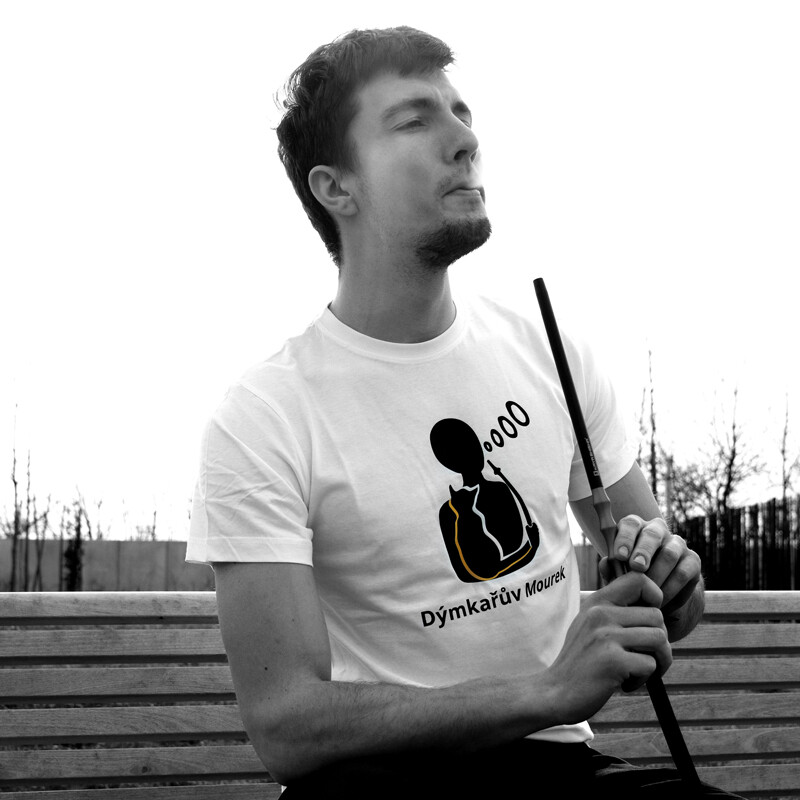 Tričko pánské Dýmkařův Mourek bílá S