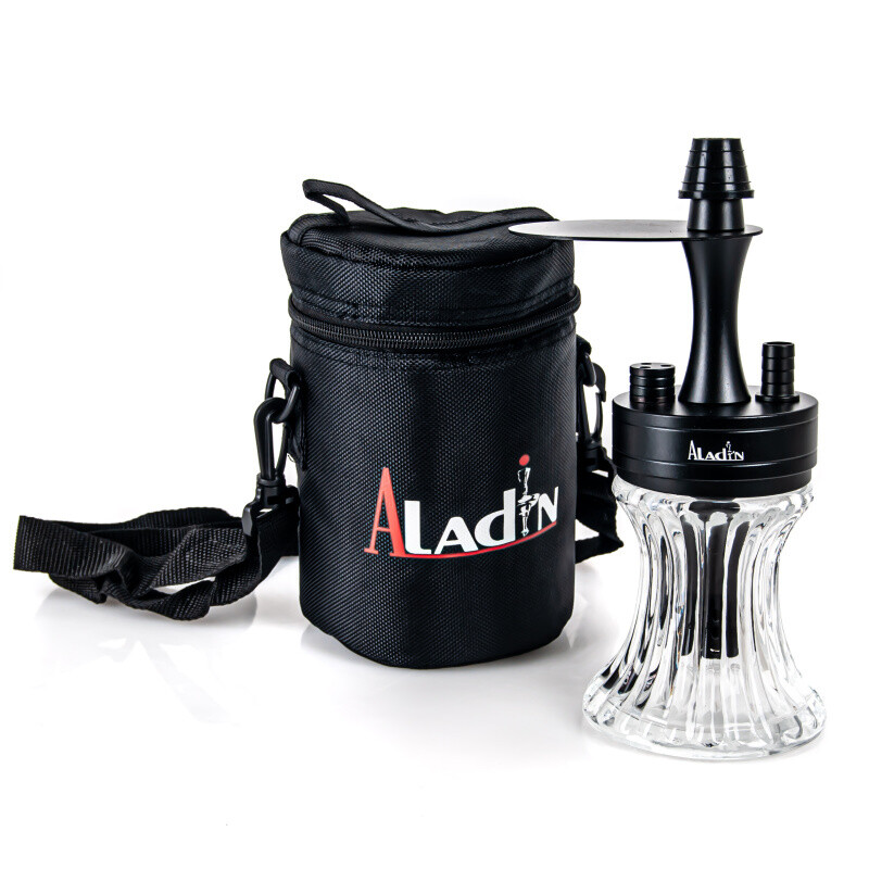 Vodní dýmka Aladin 2Go ALU Black 23 cm Clear