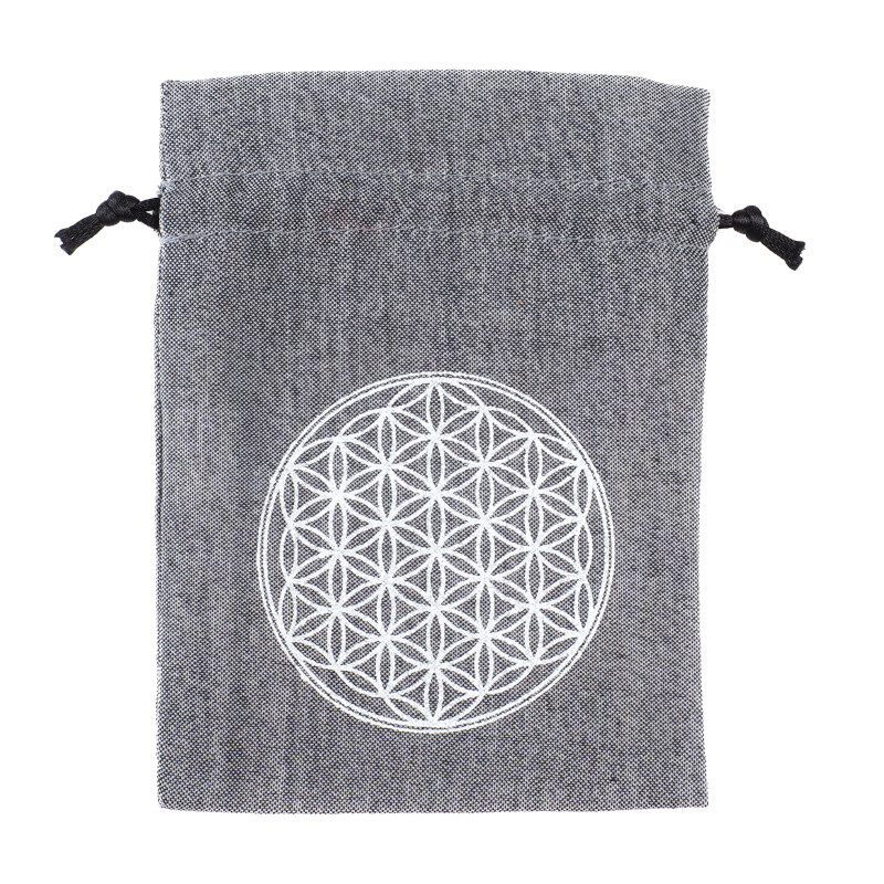Pytlík dárkový Gifty Flower of Life 11 x 14 cm šedá