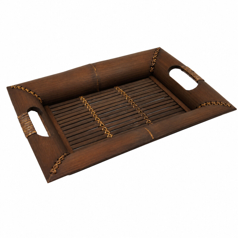 Podnos bambus Obdélník 01 32 x 25 cm hnědá