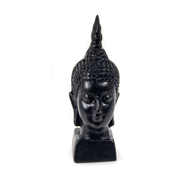 Soška resin Buddha hlava 8,5 cm černá