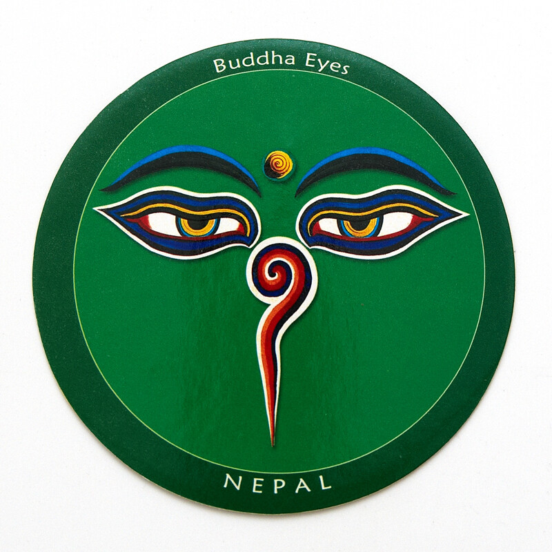 Samolepka Tibet - Buddha Eyes - zelená
