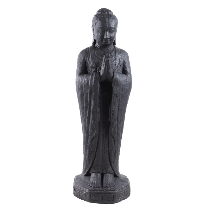 Soška beton Buddha Namaste 62 cm černá
