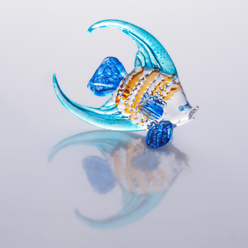 Soška sklo Fish tyrkysová