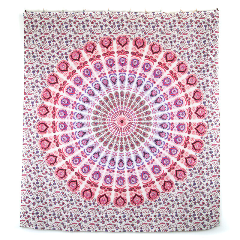 Přehoz double Owl Mandala růžová