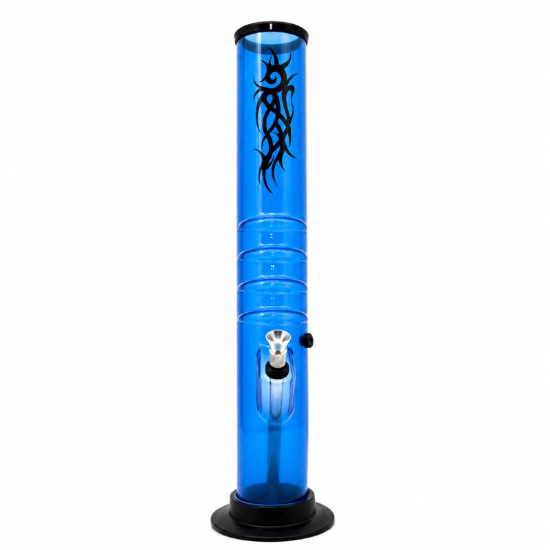Bong acrylic Tube Tattoo UV 37 cm modrá