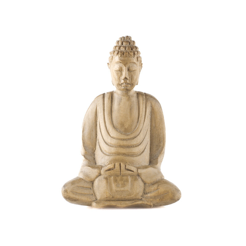 Soška dřevo Buddha Meditation 10 cm světlá