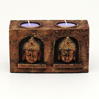 Svícen resin Buddha měděný