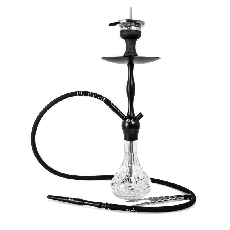 Vodní dýmka Aladin Alux Admiral Black 50 cm Clear