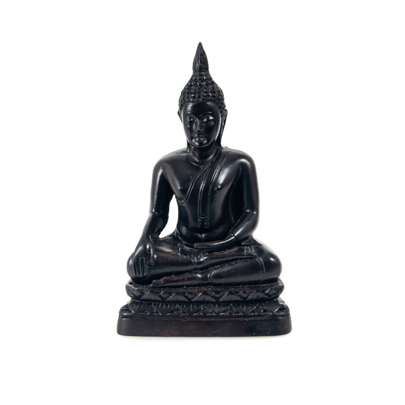 Soška resin Buddha Touching 13 cm černá