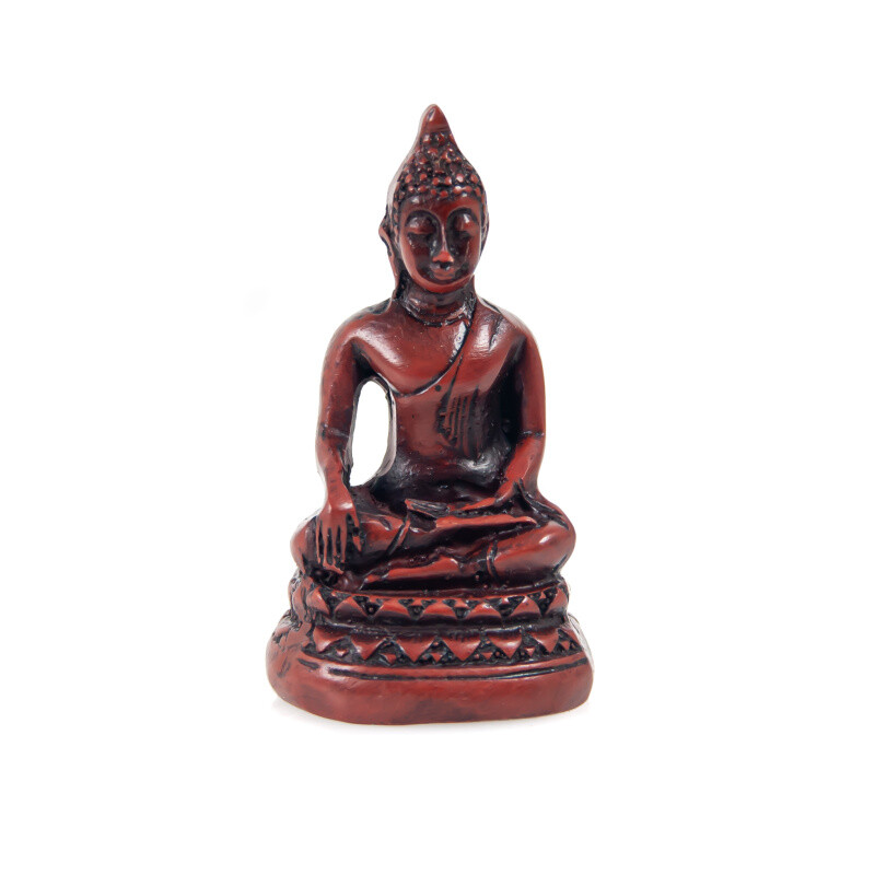 Soška resin Buddha Touching 6 cm hnědá