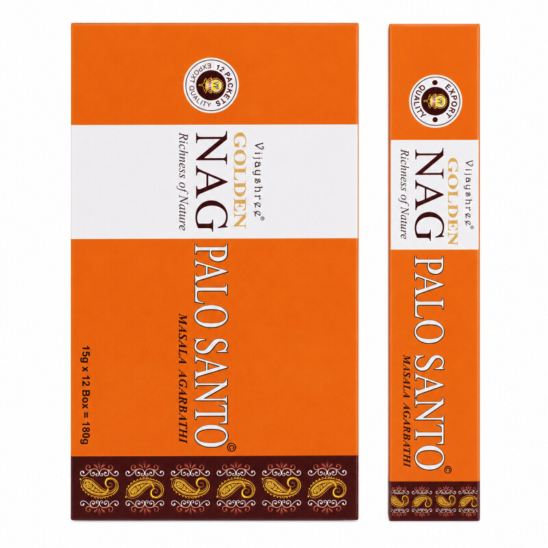 Indické vonné tyčinky Vijayshree Golden Nag Palo Santo