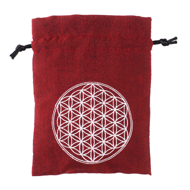 Pytlík dárkový Gifty Flower of Life 11 x 14 cm vínová