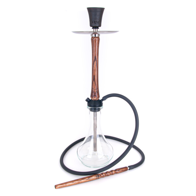 Vodní dýmka FOX Wood Palisander 68 cm čirá