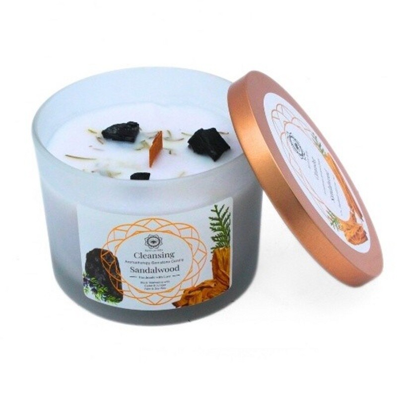 Svíčka Green Tree Gemstone Očista - santal 256 g