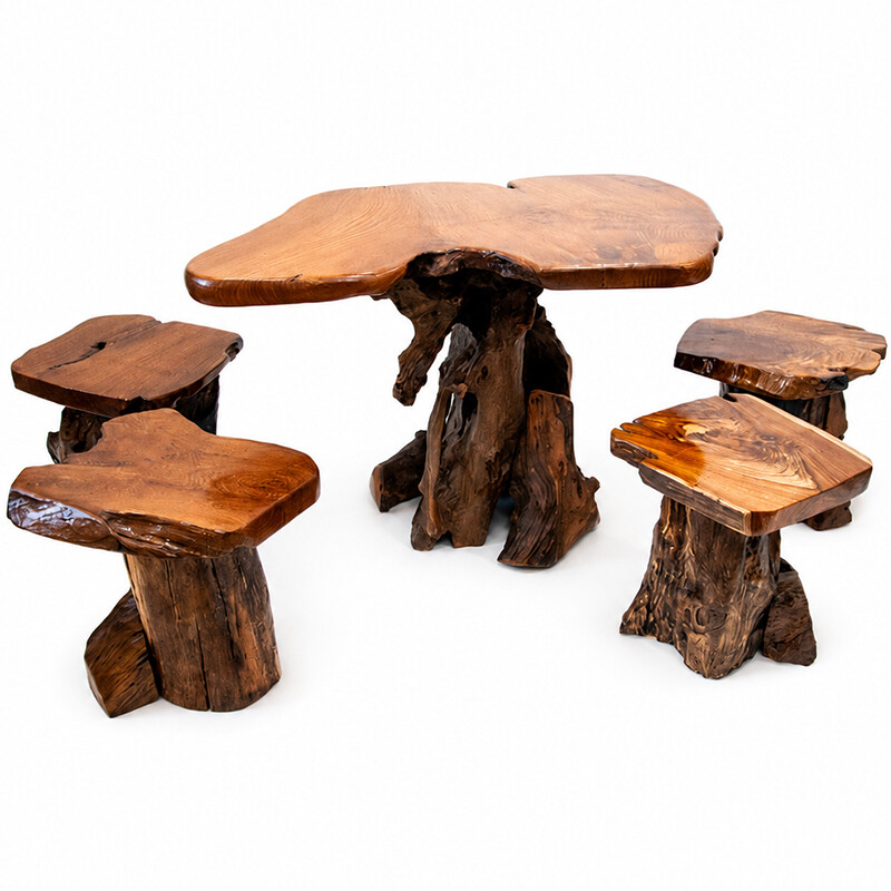 Kořenový set - stůl + 4 stoličky 01