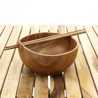 Teak miska s hůlkami 15 cm