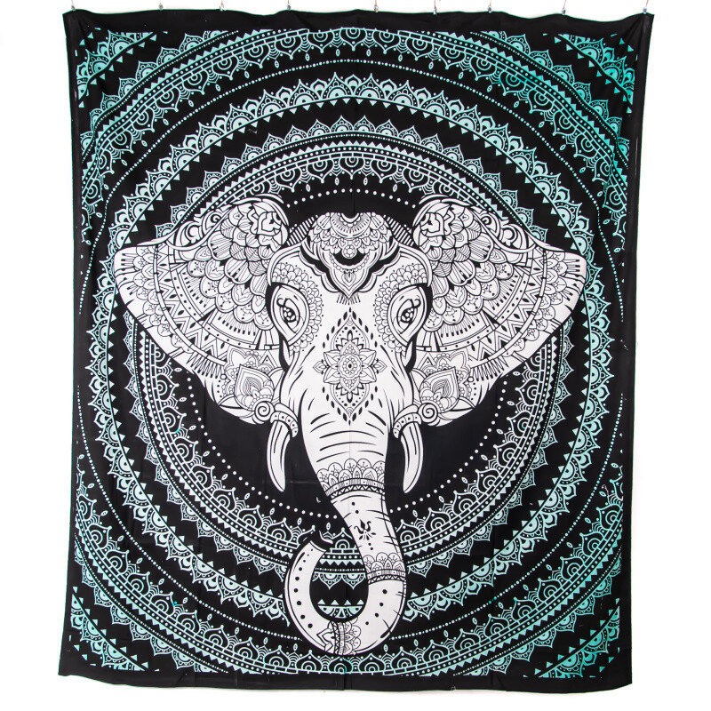 Přehoz double Ethno Elephant zelená
