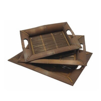Set podnosů bambus Obdelník 01 39 x 31 cm hnědá
