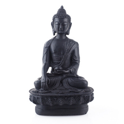 Soška resin Buddha Touching 03 20 cm černá