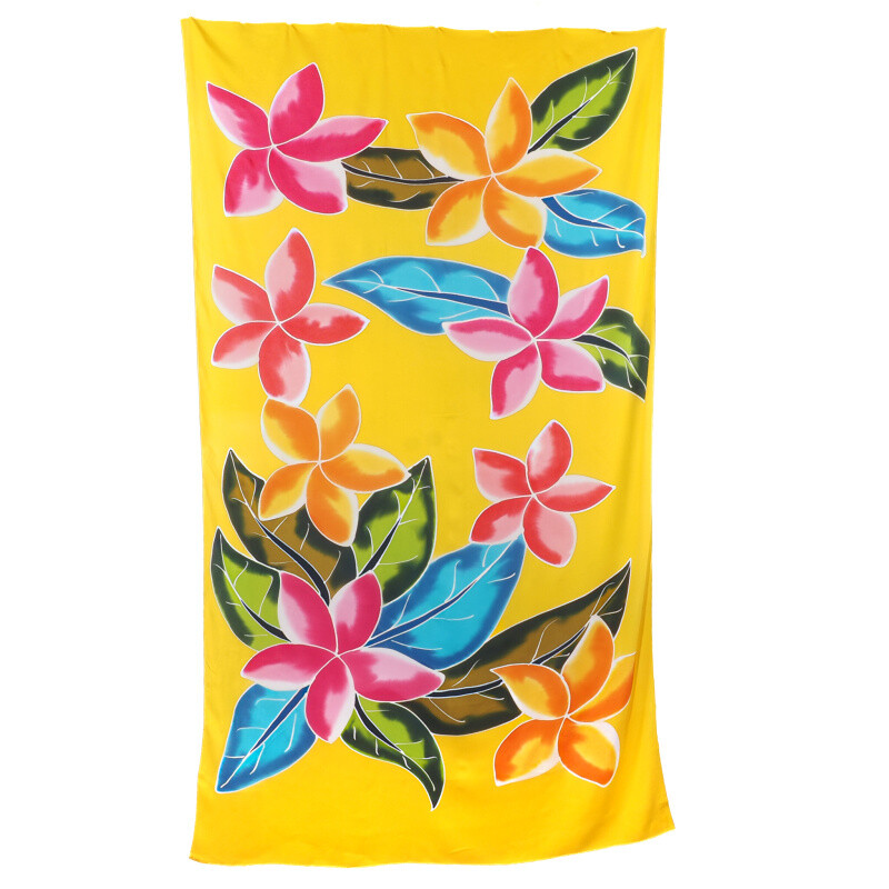 Pareo Sarong Bali Flowers 03 žlutá 200 x 118 cm