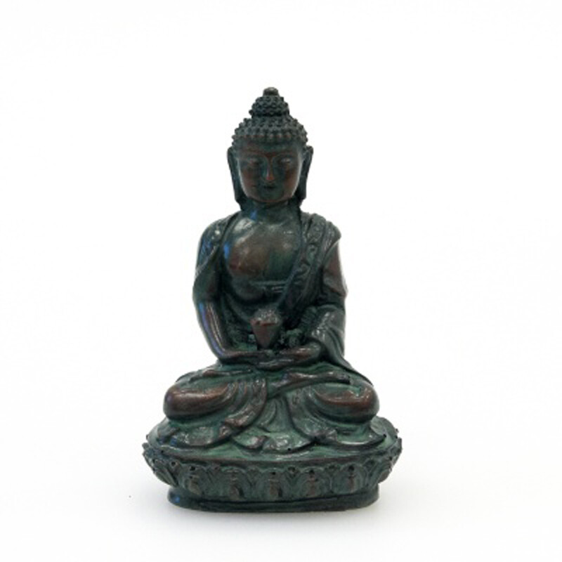 Soška resin Buddha 10 cm zelená
