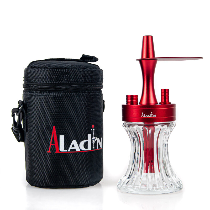 Vodní dýmka Aladin 2Go ALU Red 23 cm Clear