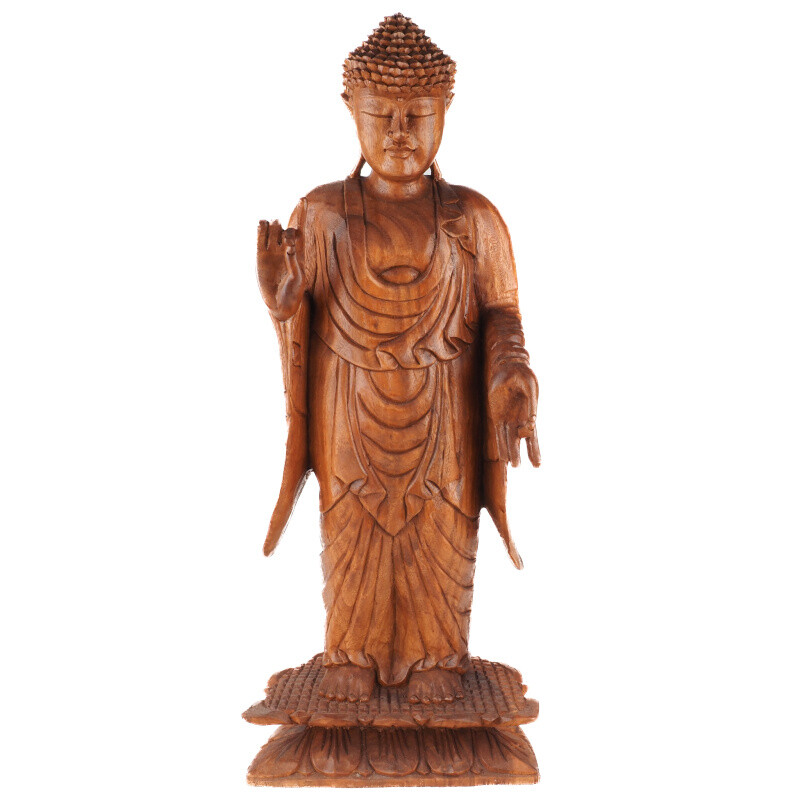 Soška dřevo Buddha Teaching 80 cm tmavá
