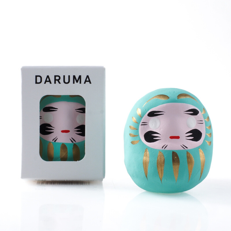 Daruma panenka - úspěch 4,8 cm tyrkysová
