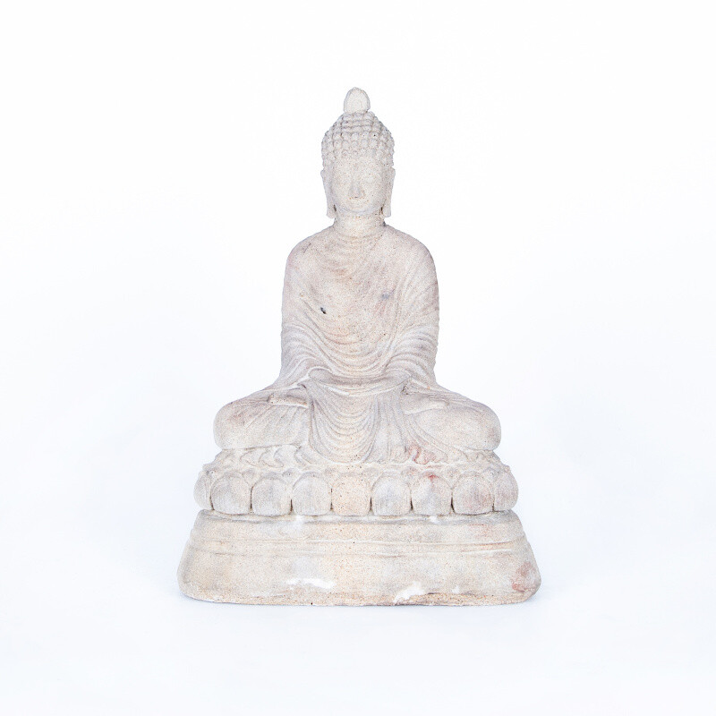 Soška beton Buddha Meditation 38 cm bílá
