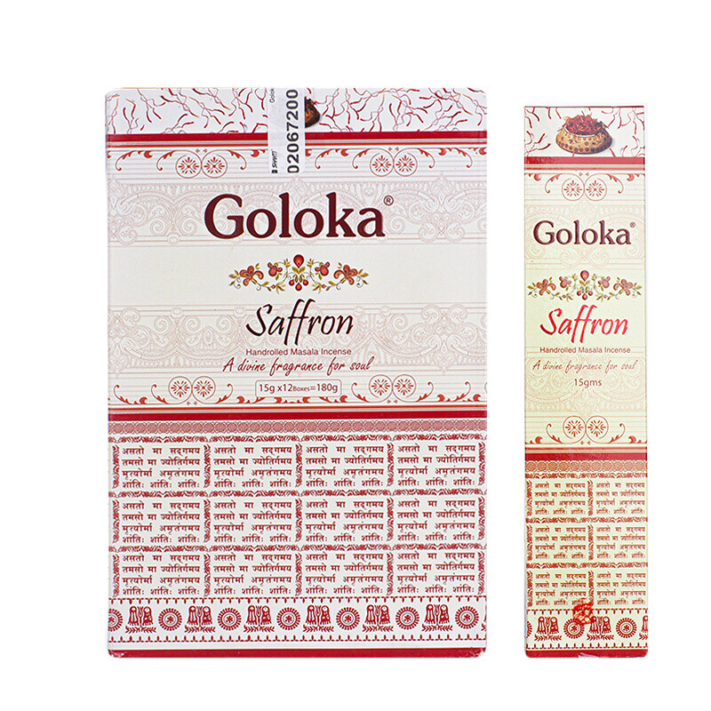 Indické vonné tyčinky Goloka Masala Saffron 15 g