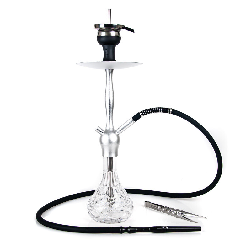 Vodní dýmka Aladin Alux Admiral Silver 50 cm Clear