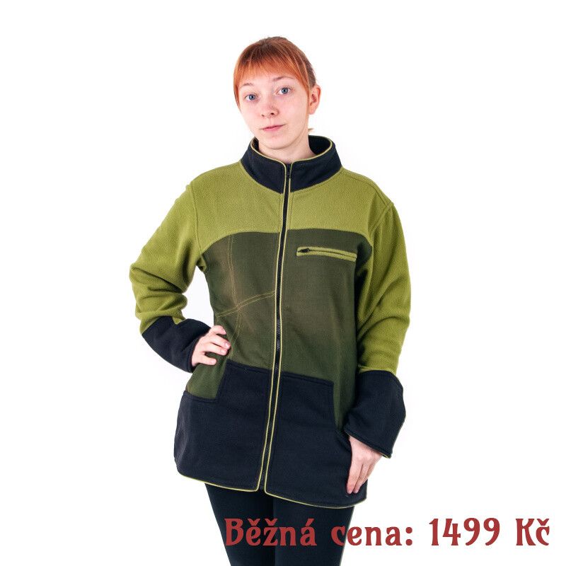 Bazar - mikina kabátek Marta L khaki černá