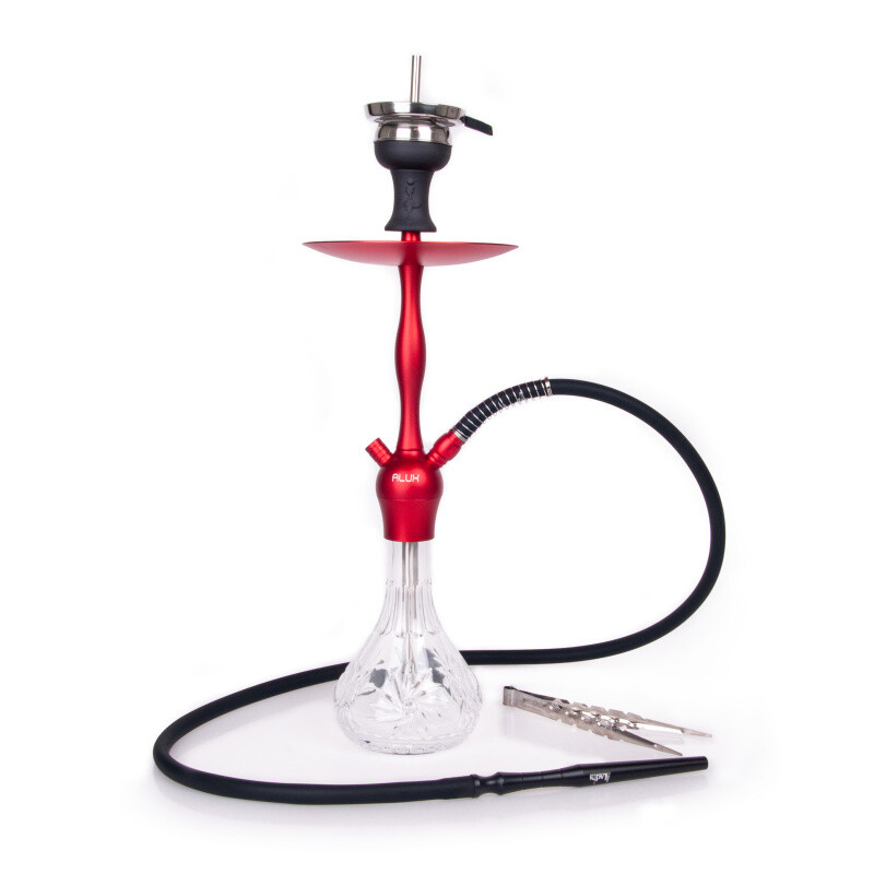 Vodní dýmka Aladin Alux Admiral Red 50 cm Clear