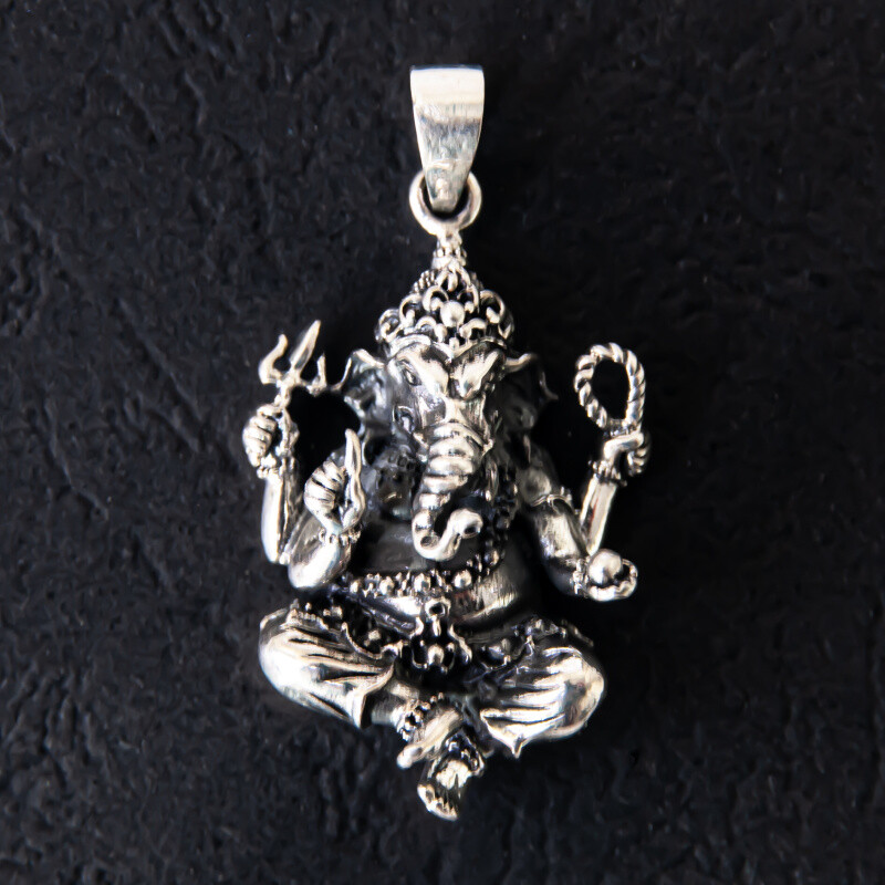 Přívěsek stříbro Ganesh s trojzubcem
