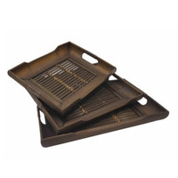 Set podnosů bambus Obdelník 03 38 x 31 cm hnědá