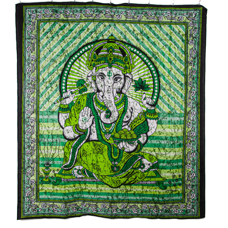 Přehoz double Protecting Ganesh zelená