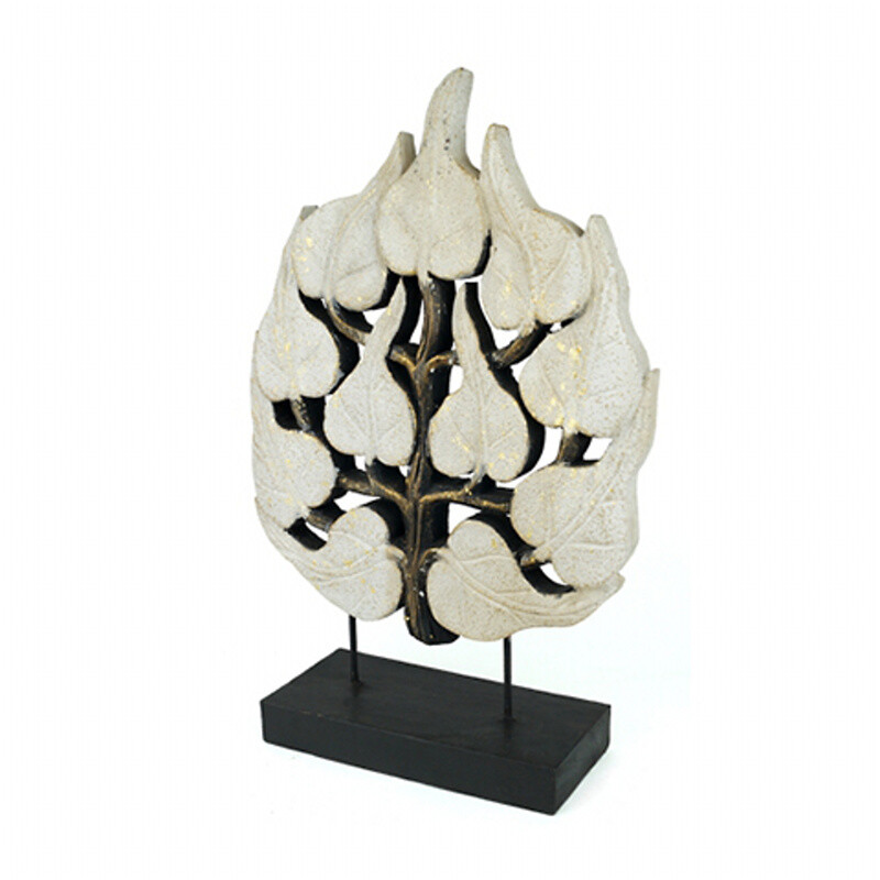Dekorace dřevo Bodhi Tree 48 cm bílá