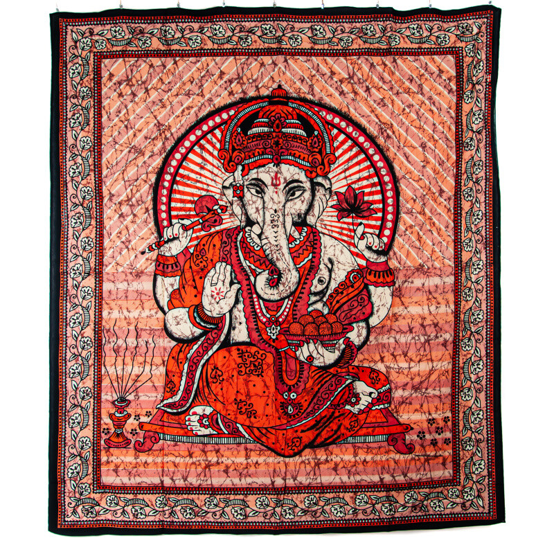 Přehoz double Protecting Ganesh oranžová