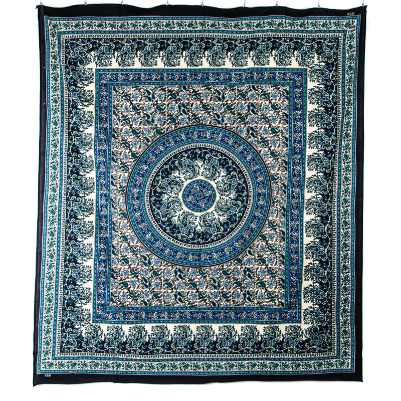 Přehoz double Paisley Mandala modrá
