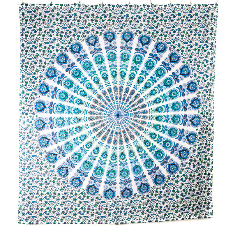Přehoz double Owl Mandala modrá