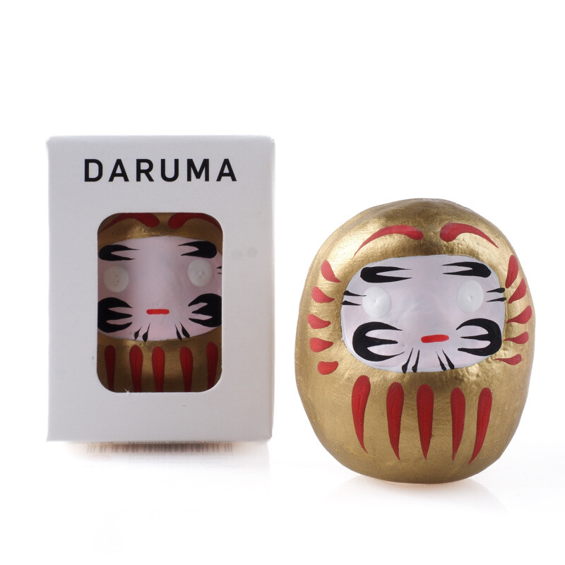 Daruma panenka - bohatství 4,8 cm zlatá