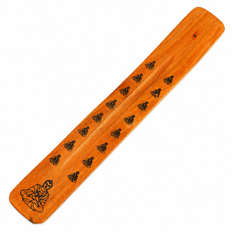Stojánek na vonné tyčinky - lyže Manju Buddha oranžová