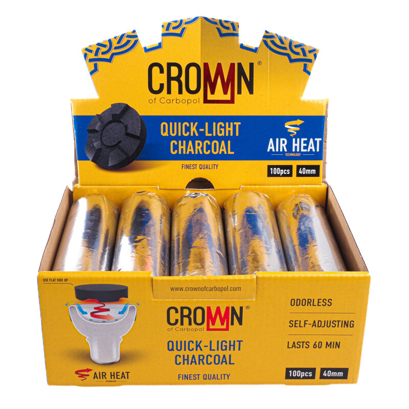 Uhlíky do vodní dýmky Carbopol Crown 40 mm KR 1 x 10
