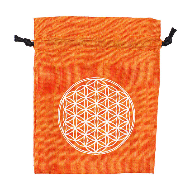 Pytlík dárkový Gifty Flower of Life 11 x 14 cm oranžová
