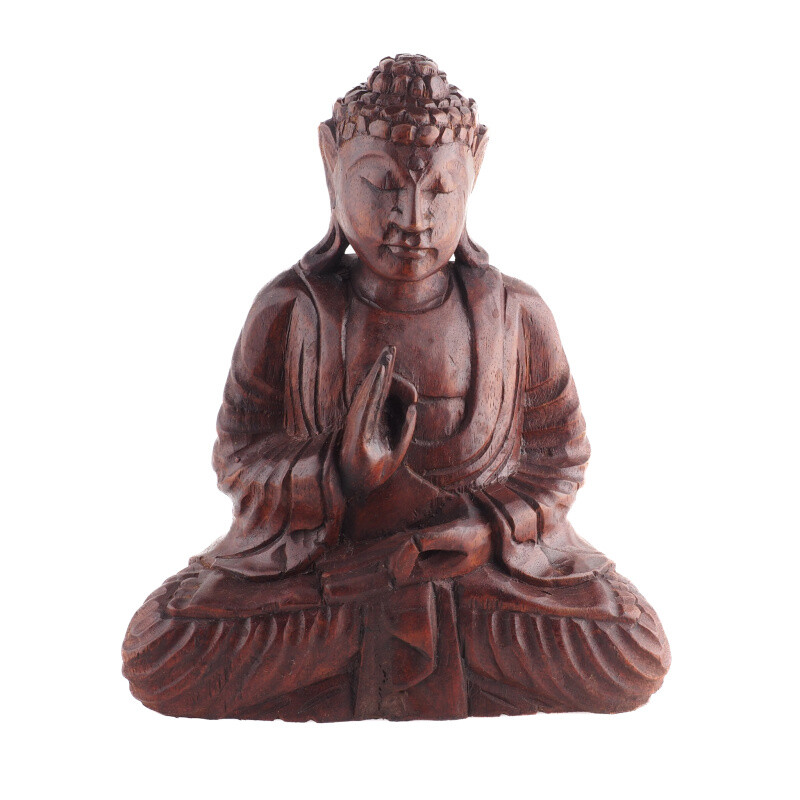 Soška dřevo Buddha Teaching 25 cm tmavá
