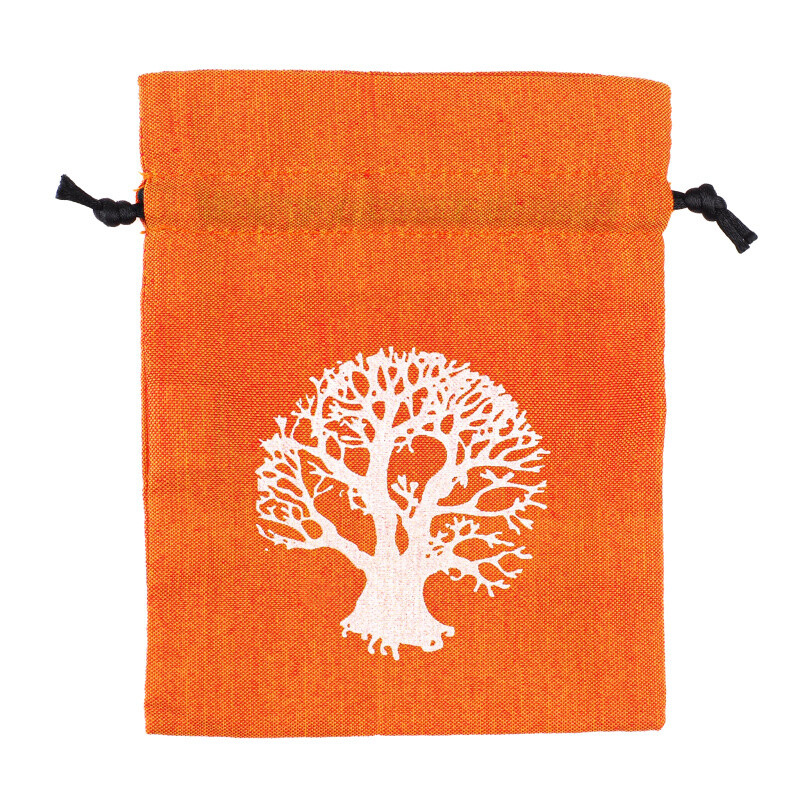 Pytlík dárkový Gifty Tree of Life 11 x 14 cm oranžová