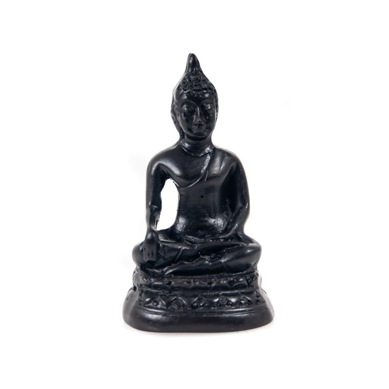 Soška resin Buddha Touching 6 cm černá