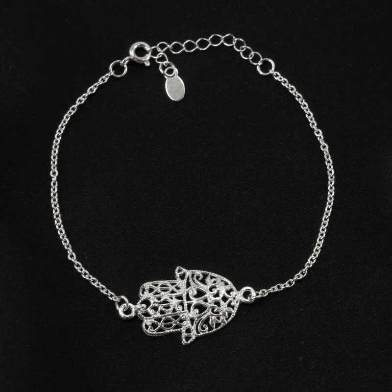 Náramek stříbro Simple Hamsa