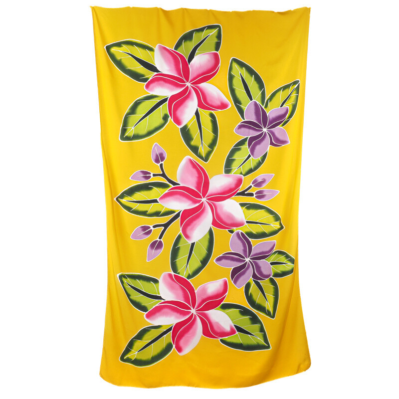 Pareo Sarong Bali Flowers 04 žlutá 200 x 118 cm
